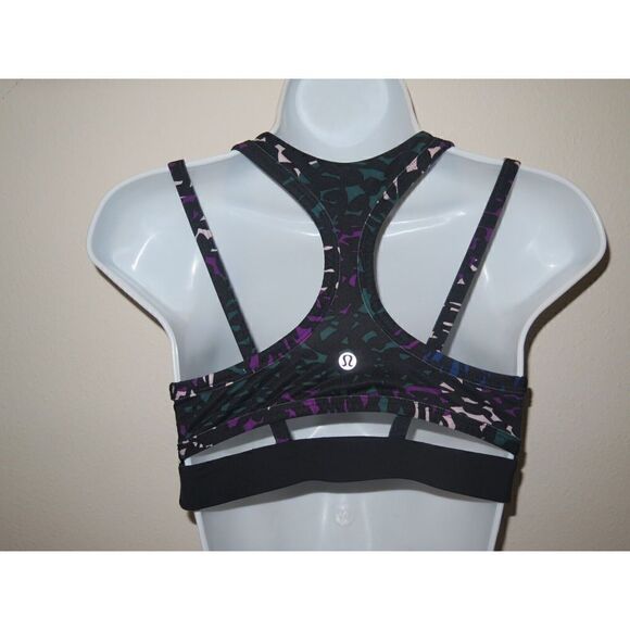 Lululemon Women’s Sz 6 Black/Multicolor Energy Sports Bra - Picture 2 of 7
